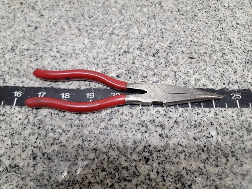 Mac Tools M3017G 8" Long-Reach Needle Nose Pliers Red Rubber Grip Made in USA - Picture 7 of 7