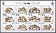 Eritrea: 1996: Gefährdete Fauna von Eritrea, WWF-Bogen, postfrisch