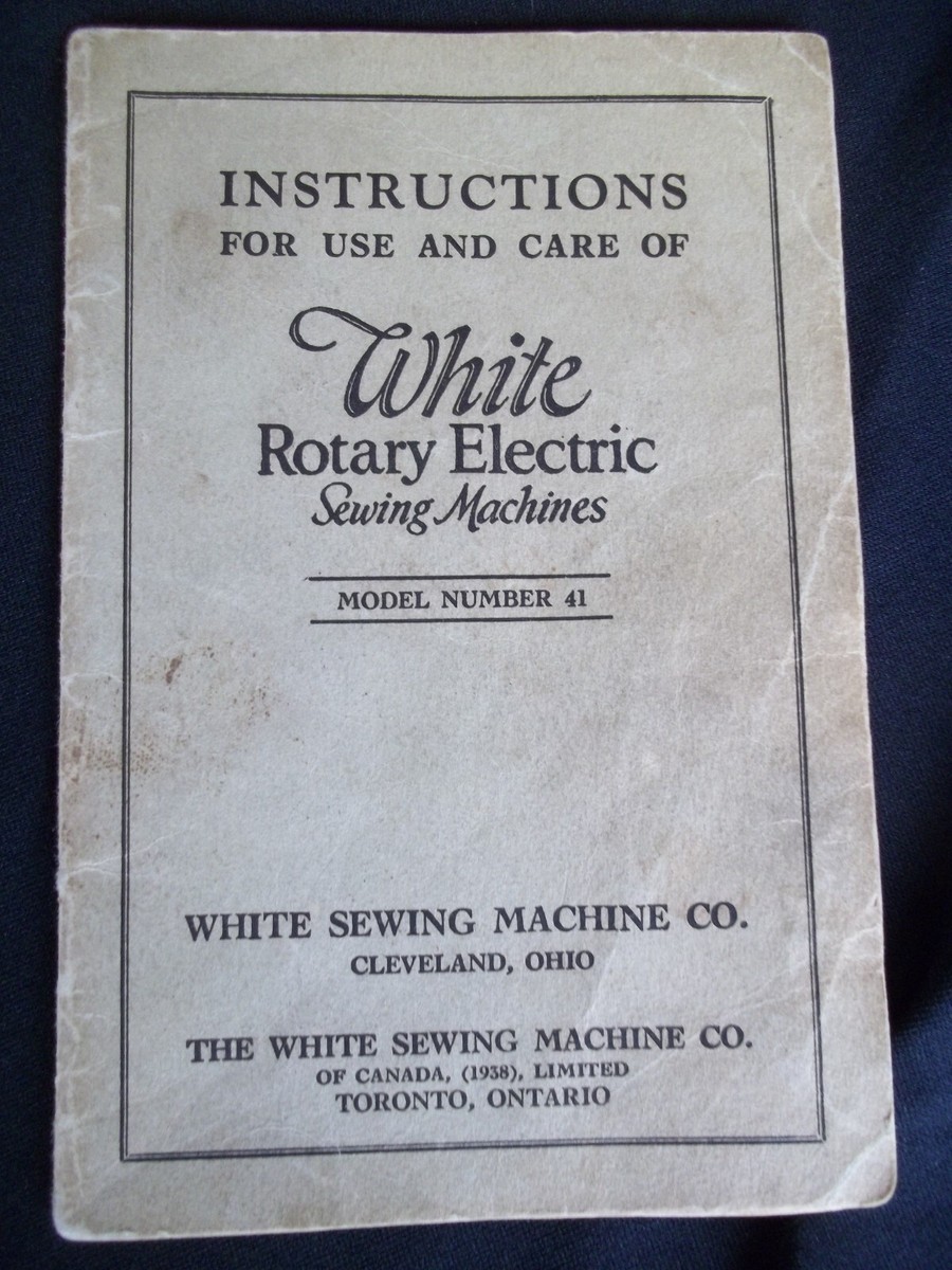 Vintage White Rotary Electric Manual Model No. 41 Sewing Machine