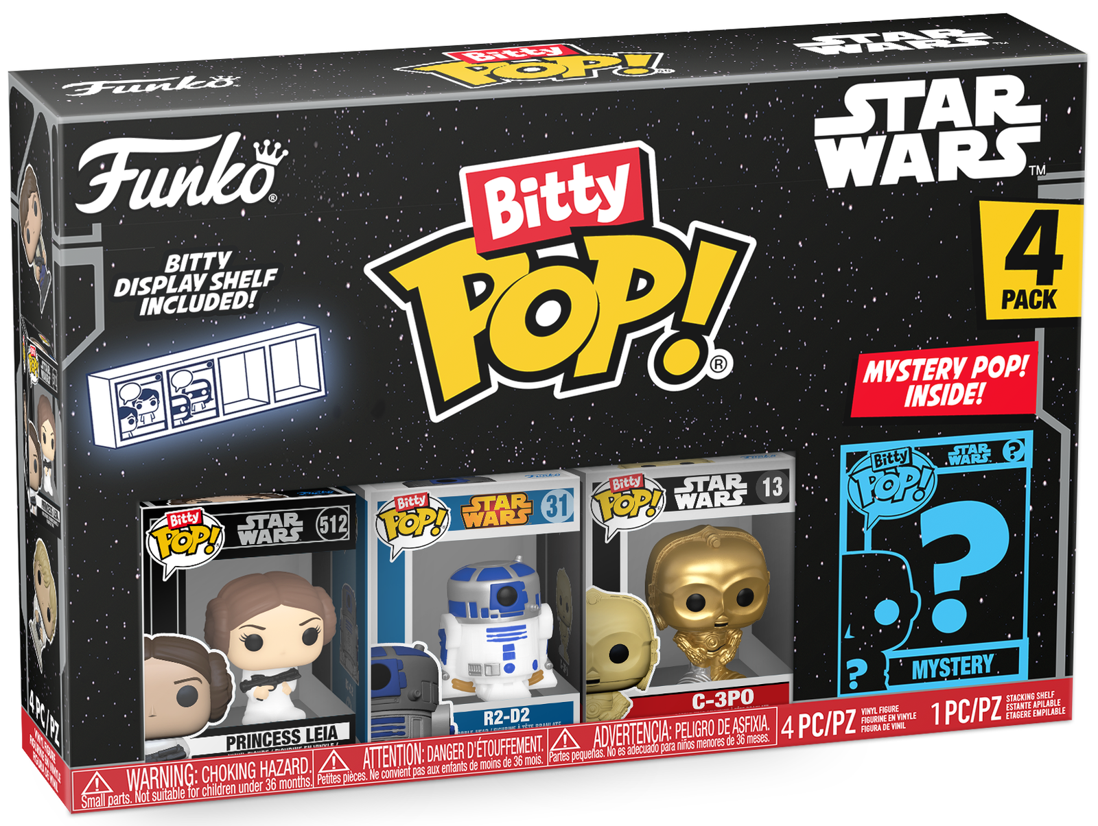 7024787 Merchandising Star Wars: Funko Pop! Bitty Pop - Leia 4PK