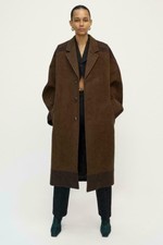 Celine Bi-color Tweed Coat Brown Wool Fall'18 Phoebe Philo