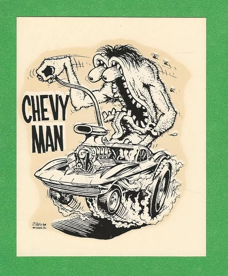 VINTAGE ORIGINAL 1964 ED ROTH "CHEVY MAN" '64 CORVETTE STINGRAY WATER DECAL  ART | eBay
