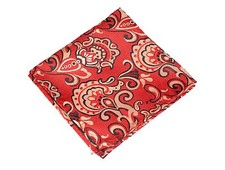 Lord R Colton Masterworks Pocket Square - Pisaq Fire Red Silk - 75 Retail New
