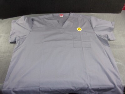 SALUS BATTLESHIP GRAY GREY HOSPITAL PULLOVER SCRUB TOP SHIRT 3XL 2 POCKET