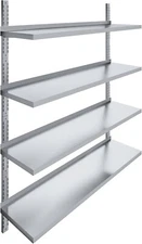 16" x 60" Two-Tier Metal Wall Mount Shelf | Stainless Steel Commercial Shelving