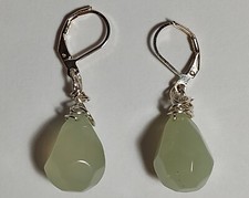 Sterling Silver, Sea Glass Earrings