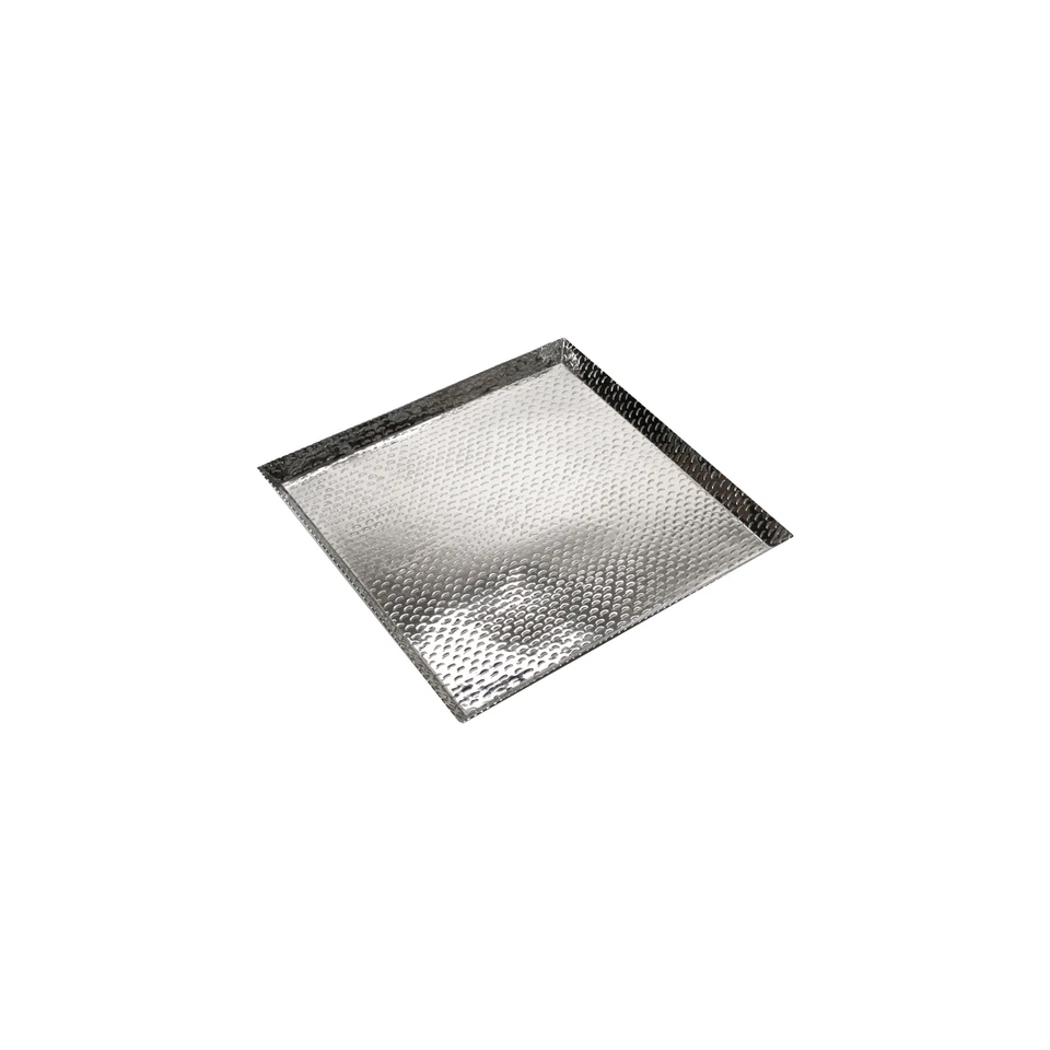 Dekotablett Serviertablett Bodentablett quadratisch Hammerschlag Tablett Metall - Bild 4 von 4