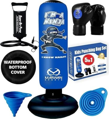 Durable Inflatable Kids Punching Bag for Karate and Boxing   Bounce-Back Martial
