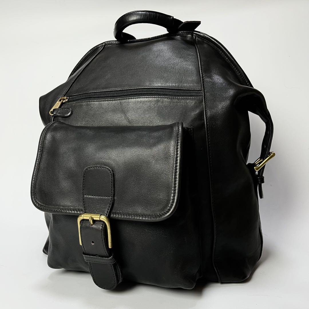 Old Coach 0521 Backpack Black Leather Made in USA Vintage