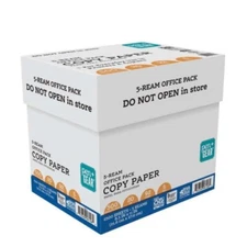 Pen+Gear Copy Paper, 8.5" x 11", 92 Bright, 20 lb., 5 Reams (2,500 Sheets)