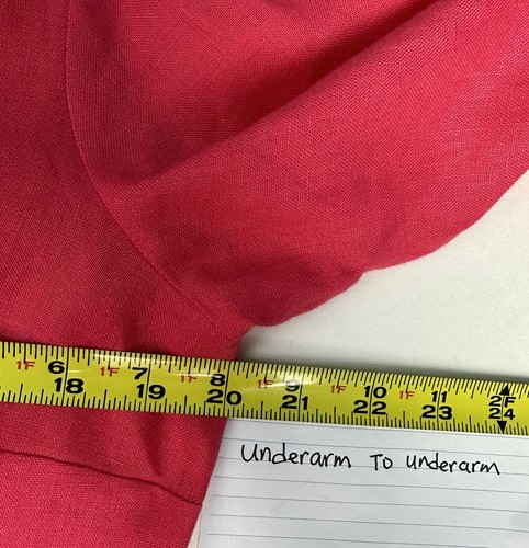 Talbots Womens Blazer Irish Linen Pink Button Up 3/4 Sleeve Size 10 - Picture 8 of 11