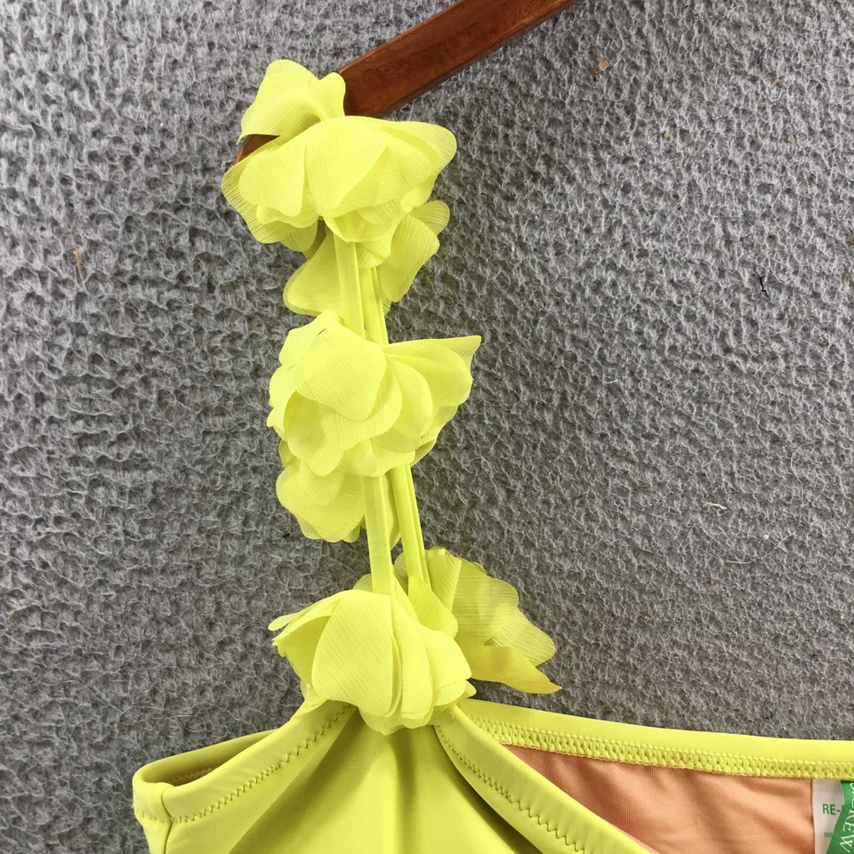 Traje de baño de una pieza con correa floral Re-Imagined by J.Crew para mujer 24 amarillo acolchado NUEVO Foto 3 de 4