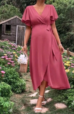BNWOT Beautiful Pink Maternity Dress, Size 8, Party! Wedding!