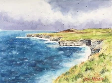 Original Painting in Watercolor "Cliffs" 9" x 12" NOT A PRINT