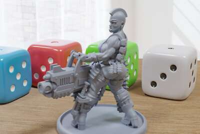 Jungle Sergeant Babe - 3D Printed Proxy Minifigures for Sci-fi Miniature Tableto