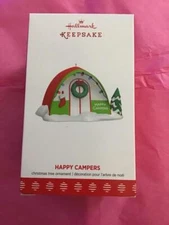 Hallmark Keepsake Ornament 2017 Happy Campers tent camping tree LIGHTS new