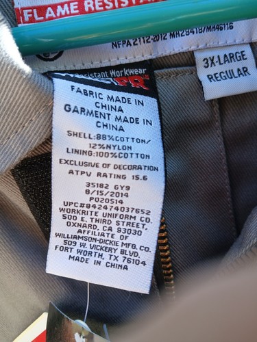 Walls FR Flame Resistant WorkWear Jacket Utility Size 3X Large Regular Gray NWT - Picture 13 of 18