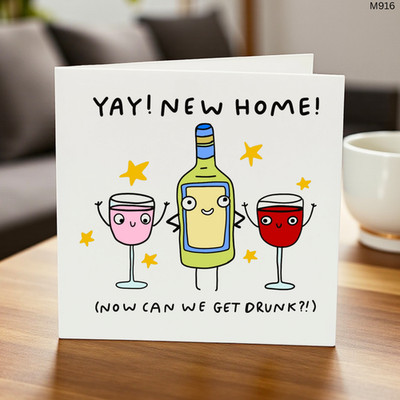Yay New Home-Jetzt können wir betrunken werden-Neues Zuhause Karte-Hausbesitzer Karte-Housewarming
