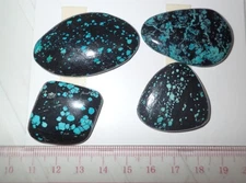 Turquoise Stone Flat Free Form Cabochon 159 Carat 4 pieces 31.8 gram