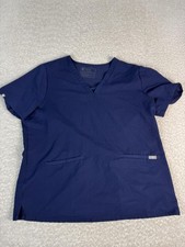Figs Scrub Shirt Womens XL Blue V Neck Technical Collection Tunic Medical Top