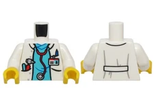 NEW Lego Minifig DOCTOR TORSO Blue Scrubs Hospital Lab Coat ID Otoscope Pen BAM