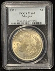 PCGS MS 63 1921 United States Morgan One Dollar Silver Coin S$1-350