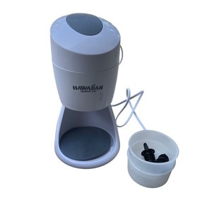 Hawaiian Shaved Ice Maker Electric Snow Cone Machine White Includes Pour Spouts