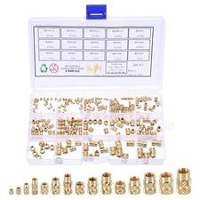 206pcs M2 M3 M4 M5 M6 Metric Threaded Inserts with Heat Set Insert Tips