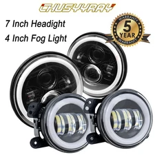 FOR Freightliner Century Class 7'' LED Projector Headlight Hi/Lo + 4'' Fog Light