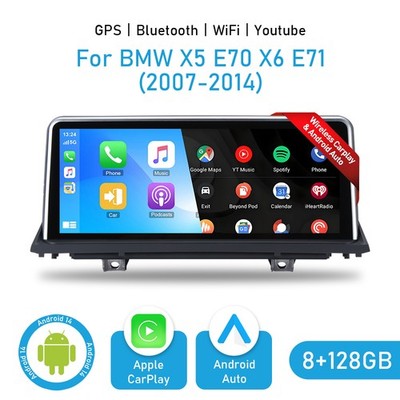 10.25'' Carplay Car Stereo Navi 8+128GB DAB Autoradio Für BMW X5 E70 X6 E71 CCC