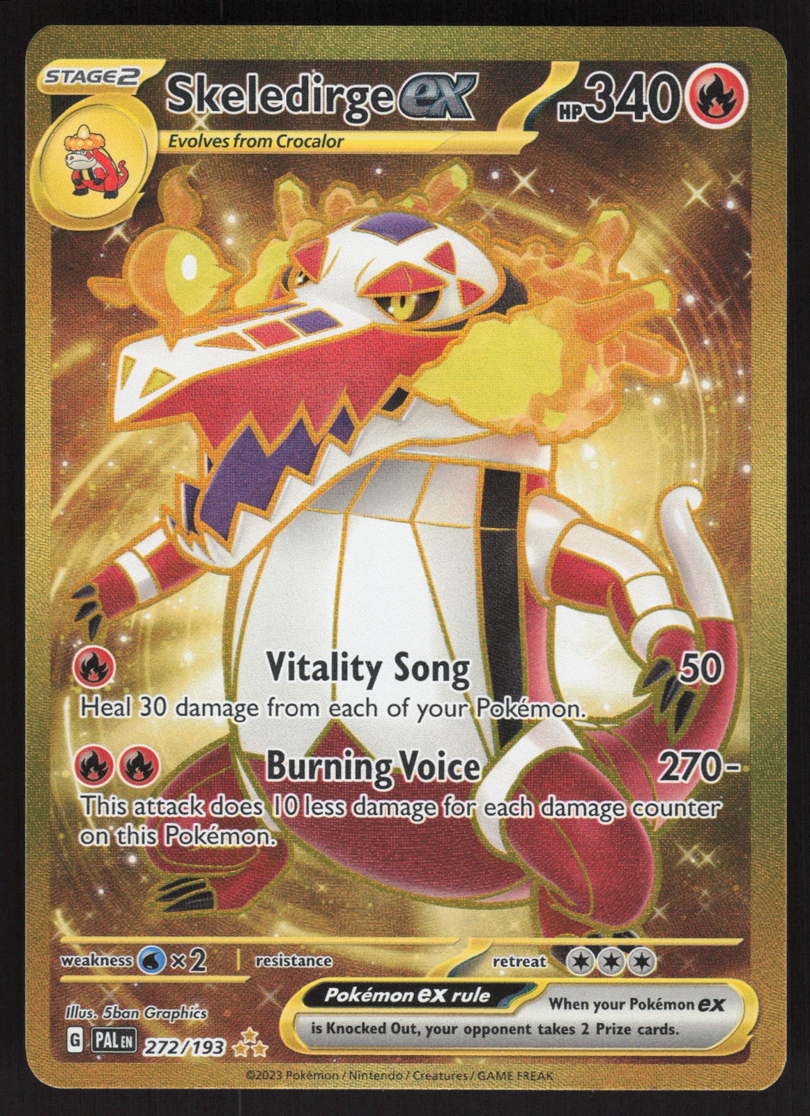 Skeledirge ex 272/193 Hyper Rare Pokemon TCG SV02: Paldea Evolved NM