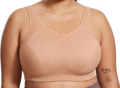 Syrokan Nonwired Sports Bra No Bounce Adjustable Straps Stretch Barely Buff