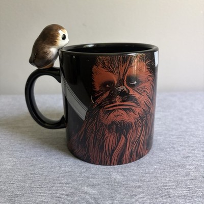 Vandor 56111 Star Wars Peeking Porg & Chewbacca  20 Oz. Sculpted Ceramic Mug