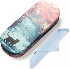 Hard Shell Leather Sunglasses Case,Classic Fashionable Cute Large Glasses Case f