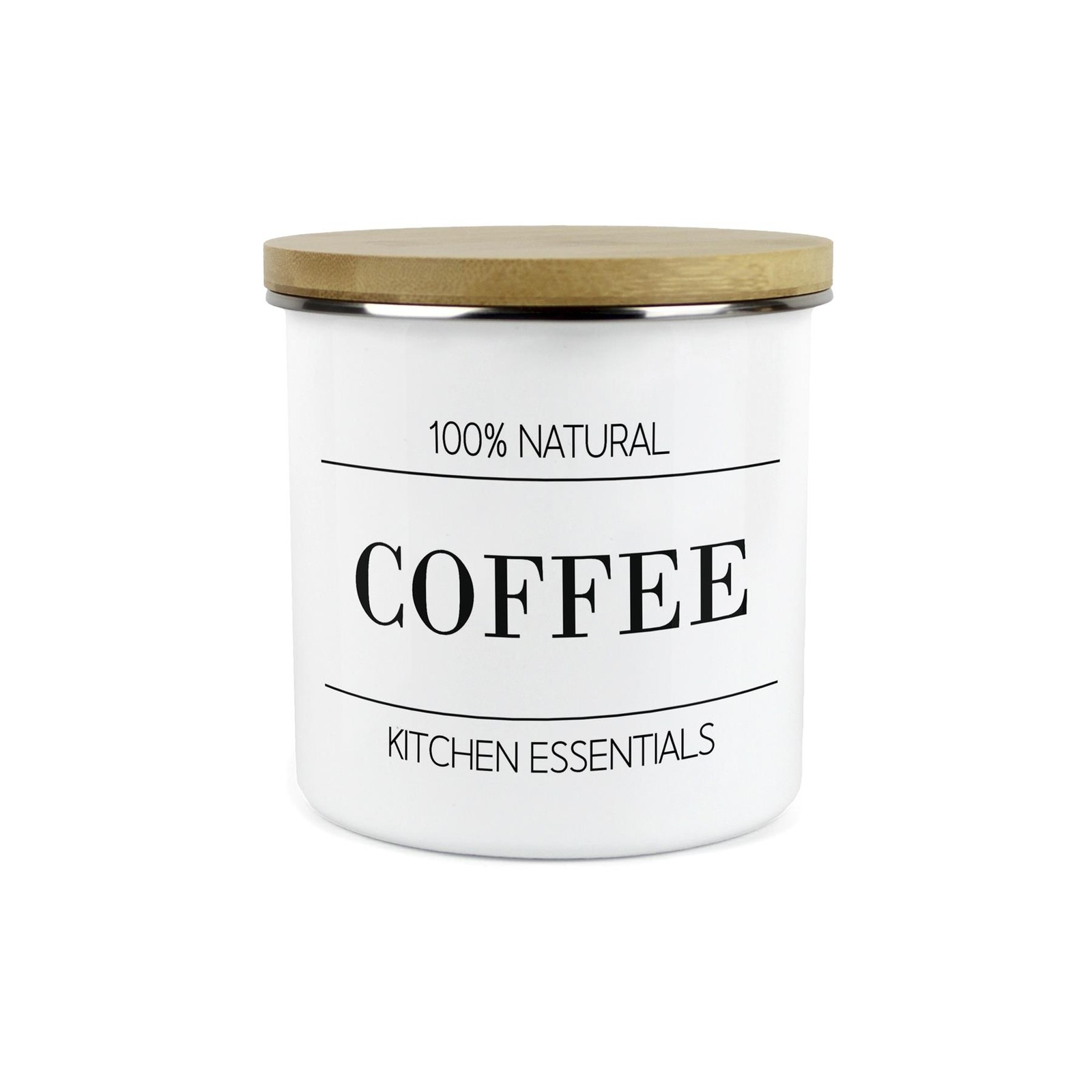 Minimalist Essentials Coffee Storage Canister - Black & White Kitchen Container - Image 2