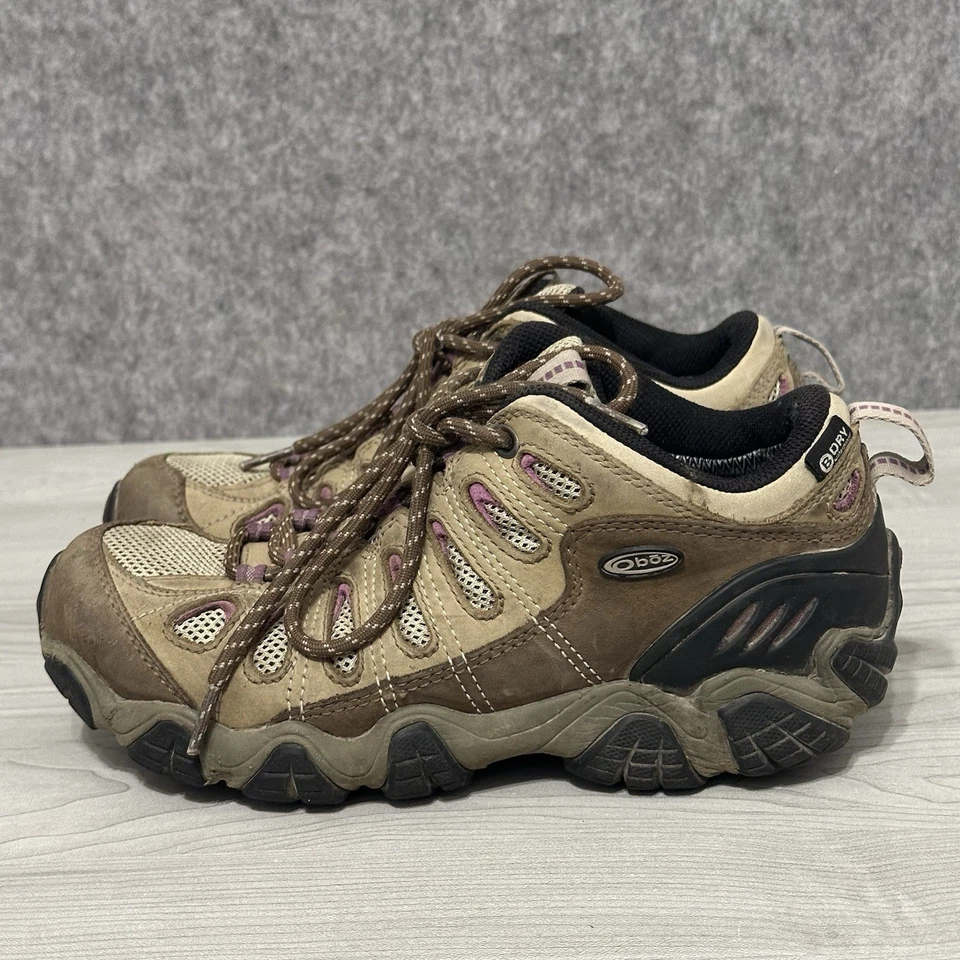 Женские туристические туфли Oboz коричневые замшевые с сеткой низкие для улицы размер 7,5 Вт - Изображение 3 из 4