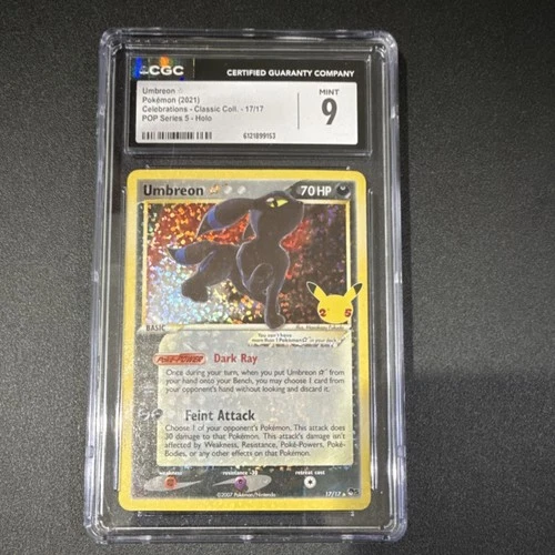 Pokémon Umbreon Gold Star 17/17 Classic Collection Series 5 Holo CGC 9