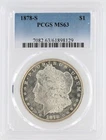 1878-S Morgan Silver Dollar PCGS MS63 S$1 San Francisco Minted No Reserve