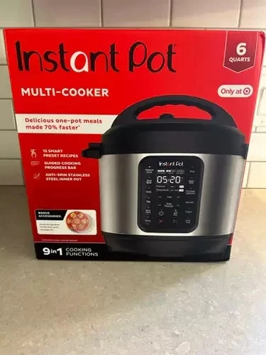 Instant Pot 6qt 9-in-1 Pressure Cooker Bundle: Exclusive Bonus Silicone Pan