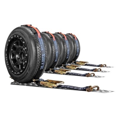 4 Pack 2'' x 10' Over Tire Car Hauler Auto Transport Tie Down Strap Swivel J Hook