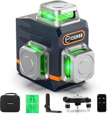 Laser Level Self Leveling 3X360° 3D Green Cross Line for Construction and Pictur