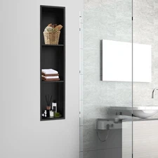 Shower Niche 9x37" 3Tier Wall-inserted Stainless Steel Shower Niche for Bathroom