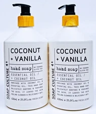 2 Home Body Co COCONUT VANILLA Hand Soap Wash Liquid 21.5 oz
