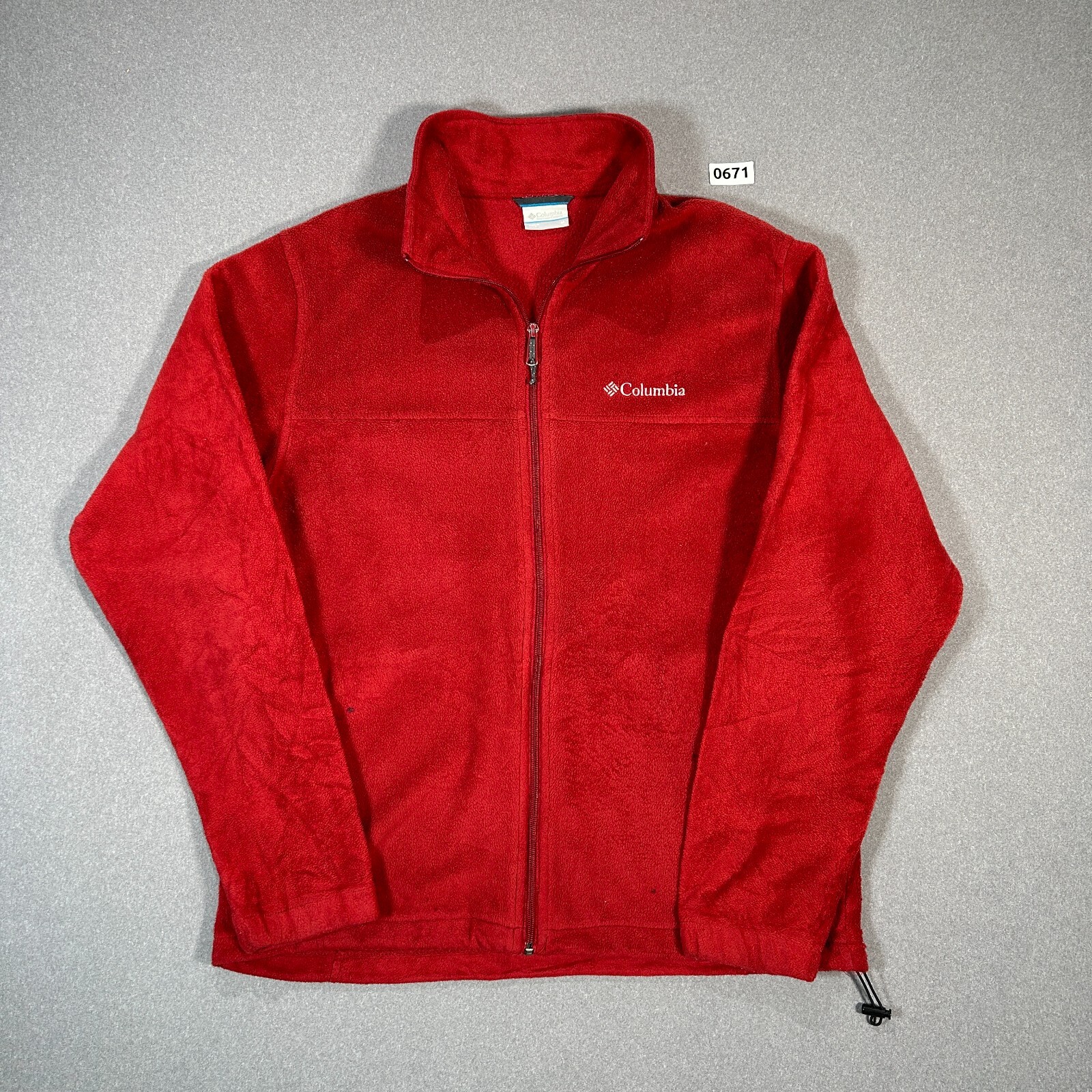 Full Zip Columbia Fleece Jacket Red Size Medium Men’s Sportswear
