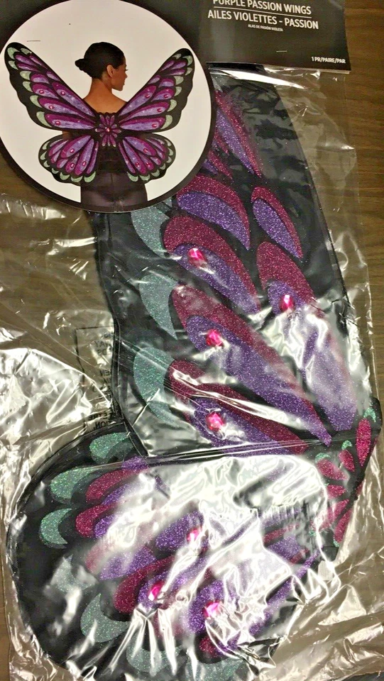 Amscan фиолетовый страсти крылья новый в упаковке (большие крылья) - Изображение 2 из 4