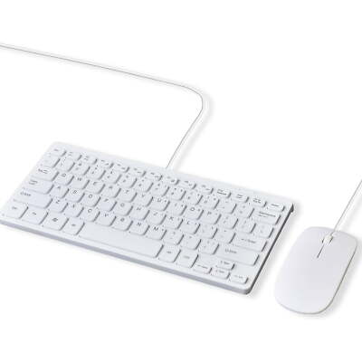 Wired Keyboard and Mouse Combo Slim & Quiet 11.25 inch, USB Connection, Compact