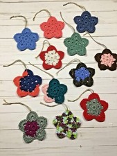 Crochet Star Ornaments - 12 Total - Multi Colors