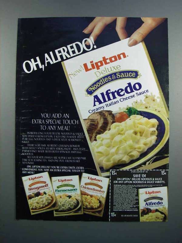 1983 Lipton Deluxe Noodles & Sauce Ad - Oh, Alfredo | eBay