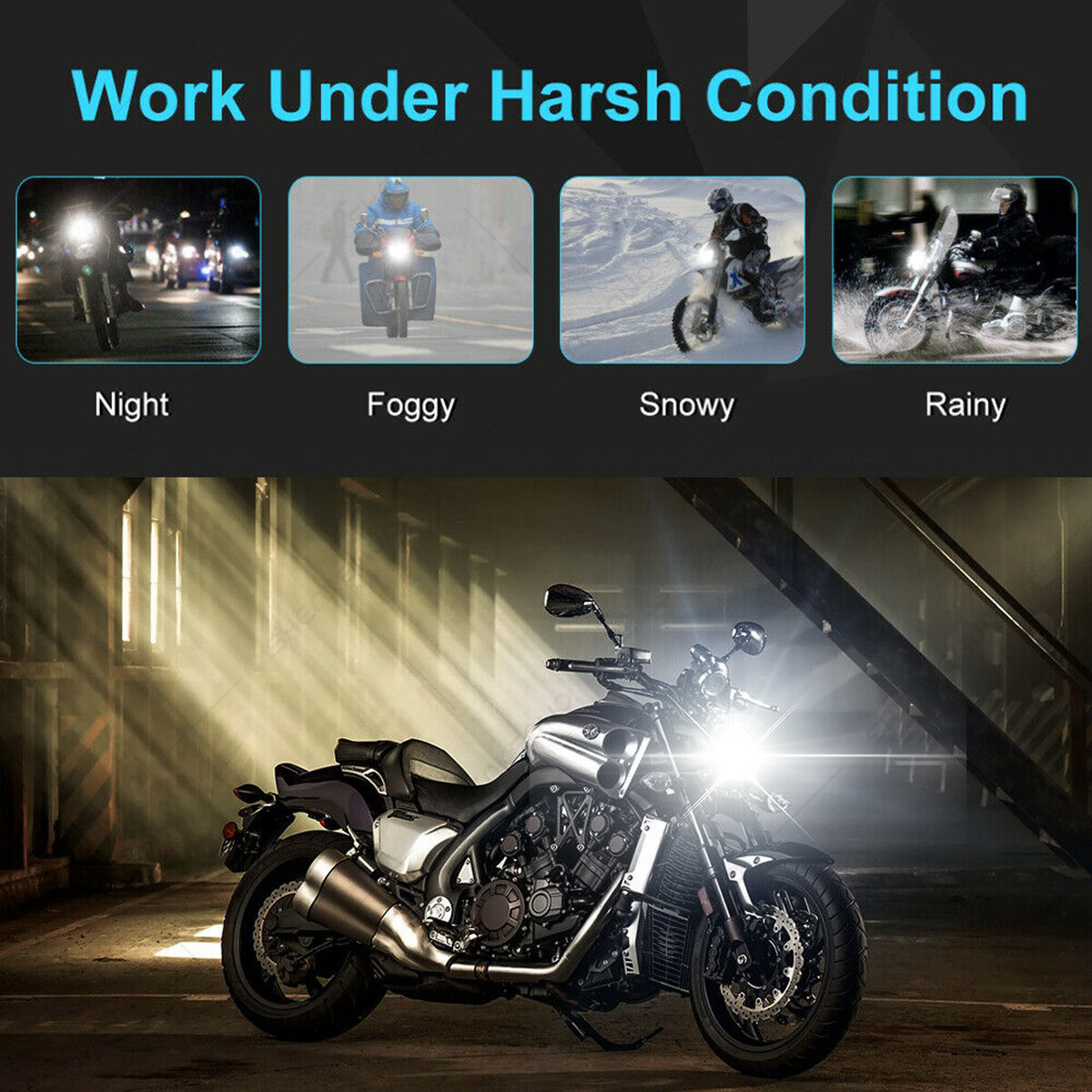 2 6000K 3570 Bright LED Headlight For Kawasaki 2001 KLX300R KLX300A6