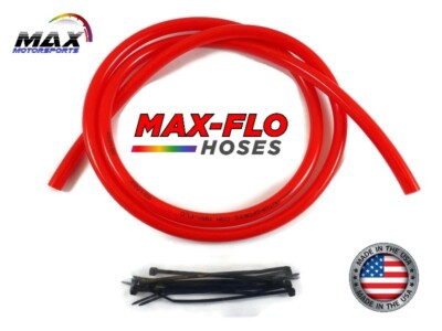 4'ft x 1/4'' x 3/8'' RED Fuel Line Gas Tube Hose Motorcycle Bike Scooter ATV UTV